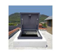 Escotilla de techo con amortiguador de gas, cubierta de acceso seguro para almacén, sótano y salida de emergencia, tapa de ventilación de acero (interior de 31.5 x 37.4 pulgadas)