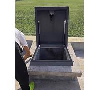 Escotilla de techo de acero galvanizado con gangs de gas y cierre de pestillo, puerta de acceso seguro al ático, resistente a la intemperie, escotilla de patio con tornillos para una fácil instalación