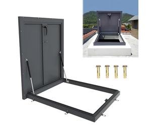 Escotilla de techo de acero galvanizado de 25 x 28 pulgadas, puerta de acceso grande empotrada a ras con asa y sello para ventilación, placa de cubierta industrial