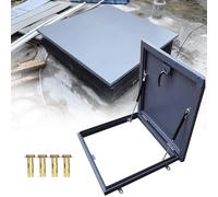 Escotilla de techo de acero galvanizado, puerta de acceso con recubrimiento en polvo para terraza, ático, sótano y sótano, 55 x 55 cm, con puntal de gas y mango de fácil agarre para un acceso cómodo