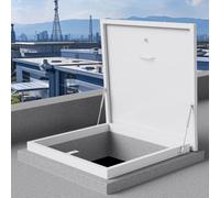 Escotilla de techo de acero galvanizado, puerta de acceso Securi con recubrimiento en polvo, cubierta de ático de gas con mango y junta de goma, 82 cm
