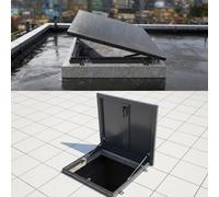 Escotilla de Techo de Acero galvanizado - Ventana de Salida al ático con Varillas de Soporte hidráulicas, Tapa de Salida abatible, 86 x 86 cm. Solución de Acceso Duradera para una Entrada se