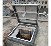 Escotilla de techo de acero inoxidable con ventana de visualización, cubierta manual de tragaluz para sótano, ático, solárium y cobertizo, solución duradera de acceso a la azotea