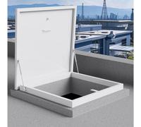 Escotilla de techo de acero recubierto de zinc con puntal de gas, tragaluces grandes para acceso al ático y sótano, diseño impermeable para una entrada y ventilación seguras