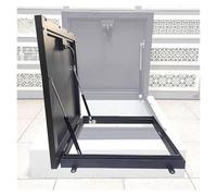 Escotilla de techo de acero recubierto de zinc, puerta de acceso seguro con junta de goma de gas, cubierta de sótano resistente a la intemperie, 90 x 90 cm, larga duración y resistente a la lluvia