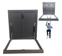 Escotilla de techo de aluminio con placa de esquina de acero galvanizado y sello, 55 x 55 cm, interruptor de acceso resistente, mango de polietileno para un uso duradero