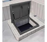 Escotilla de techo de aluminio, puerta de acceso resistente a la intemperie para áticos y sótanos, cubierta para techos y pozos, placa protectora para un fácil acceso y seguridad