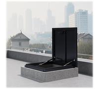 Escotilla de techo galvanizada/aluminio, cubierta de tragaluz de ático de 20~40 pulgadas, puerta de seguridad de techo resistente con manija tipo interruptor(Gray(2),28x28″(70x70cm))