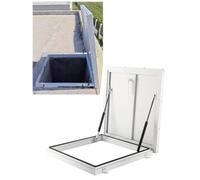 Escotilla de techo galvanizada/aluminio, cubierta de tragaluz de ático de 20~40 pulgadas, puerta de seguridad de techo resistente con manija tipo interruptor(Natural(2),40x40″(100x100cm))