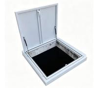 Escotilla de techo galvanizado, cubierta del Tragaluz del ático, escotilla de mantenimiento del techo, puerta de seguridad del techo pesada con manija de interruptor,White-65x65cm/25.5 * 25.5in