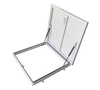 Escotilla de techo impermeable con resorte de gas y asa, 60 x 60 cm, acceso de ventilación para el hogar y la industria, acabado blanco, fácil instalación