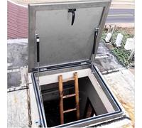 Escotilla de Techo, Puerta de Acceso al Techo de 20 a 40 Pulgadas, Tapa de Pozo Manual a Prueba de Fugas de Acero galvanizado, Puerta de Acero Segura para Techo con Amortiguador de Gas y Man