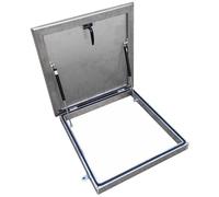 Escotilla de techo resistente al agua para tragaluz, ventana de acero inoxidable 304 con puntales de gas y asa, 75 x 75 cm y acceso seguro al techo