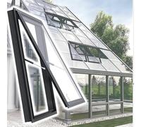 Escotilla de Techo, tragaluces ventilados Personalizables para áticos, terrazas acristaladas e invernaderos: escotilla de Escape de Techo de Vidrio Templado de Doble Capa (55 x 60 cm/21,7 x