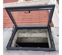 Escotilla de Techo, tragaluz de Aluminio y Vidrio a Medida - Escotilla de Acceso al Techo con Sellado hermético, Vidrio Aislante, ventilación Manual, 70x75cm para una iluminación y eficienci