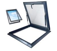 Escotilla de Techo, Ventana de Techo Tipo tragaluz con Marco de aleación de Aluminio, Puerta de Acceso empotrada de Seguridad para terraza acristalada, 60x60cm (2.0x2.0ft), Mejora la luz Nat