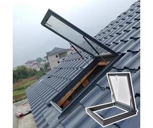 Escotilla de Techo, Ventana de tragaluz de Aluminio Personalizable para sótano, visión del Techo Desde múltiples ángulos, Placa de Cubierta Impermeable, solución de iluminación Natural de 70
