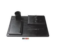 Escribania Nadal Top Line Piel 5 Piezas Marron (Vade, Cubilete, Porta-Calendario, Listín, Abrecartas)