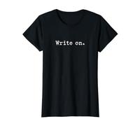 Escribe en. Tipografía Autor Escritor Camiseta gráfica económica, Mujer, Negro, S