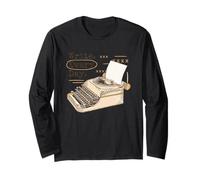 ESCRIBE Todos LOS DÍAS Máquina de Escribir Vintage Escritor Escritura Retro Meme Manga Larga