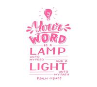 Escribir a mano tu palabra es una lámpara para mi alimento. Calcomanías de pared de papel adhesivo 57.6x93.8cm Pintura mural artística Rosa