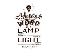 Escribir a mano tu palabra es una lámpara para mi alimento. Pegatinas de tallado fino 50.4x82cm No se cae Café