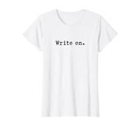 Escribir sobre tipografía Autor Escrito Camiseta gráfica económica, Mujer, Blanco, M