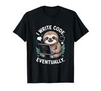 Escribo código eventualmente Perezoso Programador Vida Camiseta
