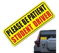 ESCRIBURA DEL ALIVOR Magnnet Sticker - Paciencia Pidiendo Señal De Advertencia, Nota De Seguridad Reflectante | Signo De Signo De Principiante Pegatina Para Automóvil Extraíble 9x4 Pulgadas, Viajes De