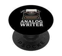 Escritor analógico Máquina de Escribir Vintage Autor de la Vieja Escuela PopSockets PopGrip Adhesivo
