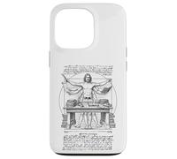 Escritor Autor Novelista Hombre de Vitruvio Leonardo Da Vinci Libro Carcasa para iPhone 13 Pro