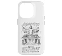 Escritor Autor Novelista Hombre de Vitruvio Leonardo Da Vinci Libro Carcasa para iPhone 14 Pro