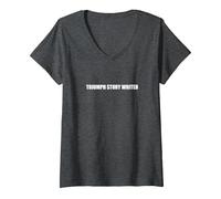 Escritor de Historias Triumph Camiseta Cuello V, Mujer, Jaspeado Oscuro, L