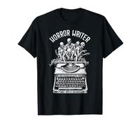 Escritor de terror Zombie Vintage Máquina de escribir Novelista de Halloween Camiseta
