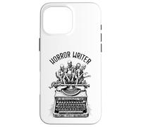 Escritor de terror Zombie Vintage Máquina de escribir Novelista de Halloween Carcasa para iPhone 16 Pro Max