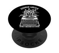 Escritor de terror Zombie Vintage Máquina de escribir Novelista de Halloween PopSockets PopGrip Adhesivo