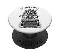 Escritor de terror Zombie Vintage Máquina de escribir Novelista de Halloween PopSockets PopGrip Adhesivo