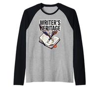 Escritores Patrimonio Escritura Literaria Escritor de la Comunidad Storytell Camiseta Manga Raglan