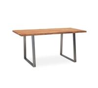 Escritorio 160 x 80 x 76 cm de madera maciza de acacia / metal, borde vivo; mesa de oficina sólida