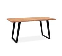 Escritorio 200 x 100 x 76 cm de madera maciza de acacia / metal, borde vivo; mesa de oficina sólida