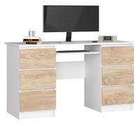 Escritorio a11 akord color blanco, roble sonoma 135 cm
