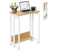 Escritorio abatible, mesa de trabajo para oficina en casa, con ruedas, estrecho