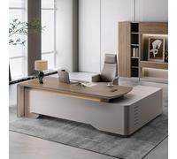 Escritorio administrativo para computadora de 104,3", un moderno y sencillo y lujoso escritorio en forma de L para jefe, gerente y presidente, utilizado en la sala de estar, el estudio y la oficina.