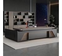 Escritorio administrativo para computadora de 70,9"/78,74", un escritorio moderno, simple y lujoso en forma de L para jefe, gerente y presidente, utilizado en la sala de estar,el estudio y la oficina