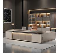 Escritorio administrativo para computadora de 78,74"/86,6",un escritorio moderno,simple y lujoso en forma de L para jefe,gerente y presidente,que se utiliza en la sala de estar,el estudio y la oficina