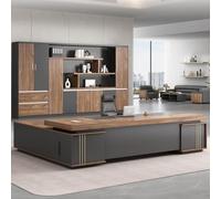 Escritorio administrativo para computadora de 78,74"/86,6", un escritorio moderno, simple y lujoso en forma de L para jefe, gerente y presidente, utilizado en la sala de estar,el estudio y la oficina