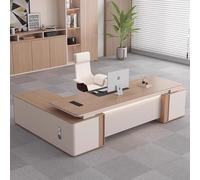 Escritorio administrativo para computadora de 78,74"/86,6", un escritorio moderno, simple y lujoso en forma de L para jefe, gerente y presidente, utilizado en la sala de estar,el estudio y la oficina