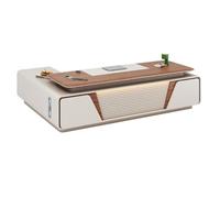 Escritorio administrativo para computadora de 78,74"/86,6", un moderno, simple y lujoso escritorio en forma de L para jefe, gerente y presidente, utilizado en la sala de estar,el estudio y la oficina