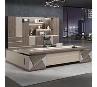 Escritorio administrativo para computadora de 94,5"/102,4", moderno, simple y lujoso, con forma de L para jefe, gerente y presidente, utilizado en la sala de estar, el estudio y la oficina.