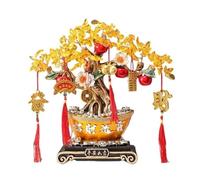 Escritorio Adorno de árbol dinero cristal, lingote oro la fortuna, decoración inauguración casa Decoración(Orange)